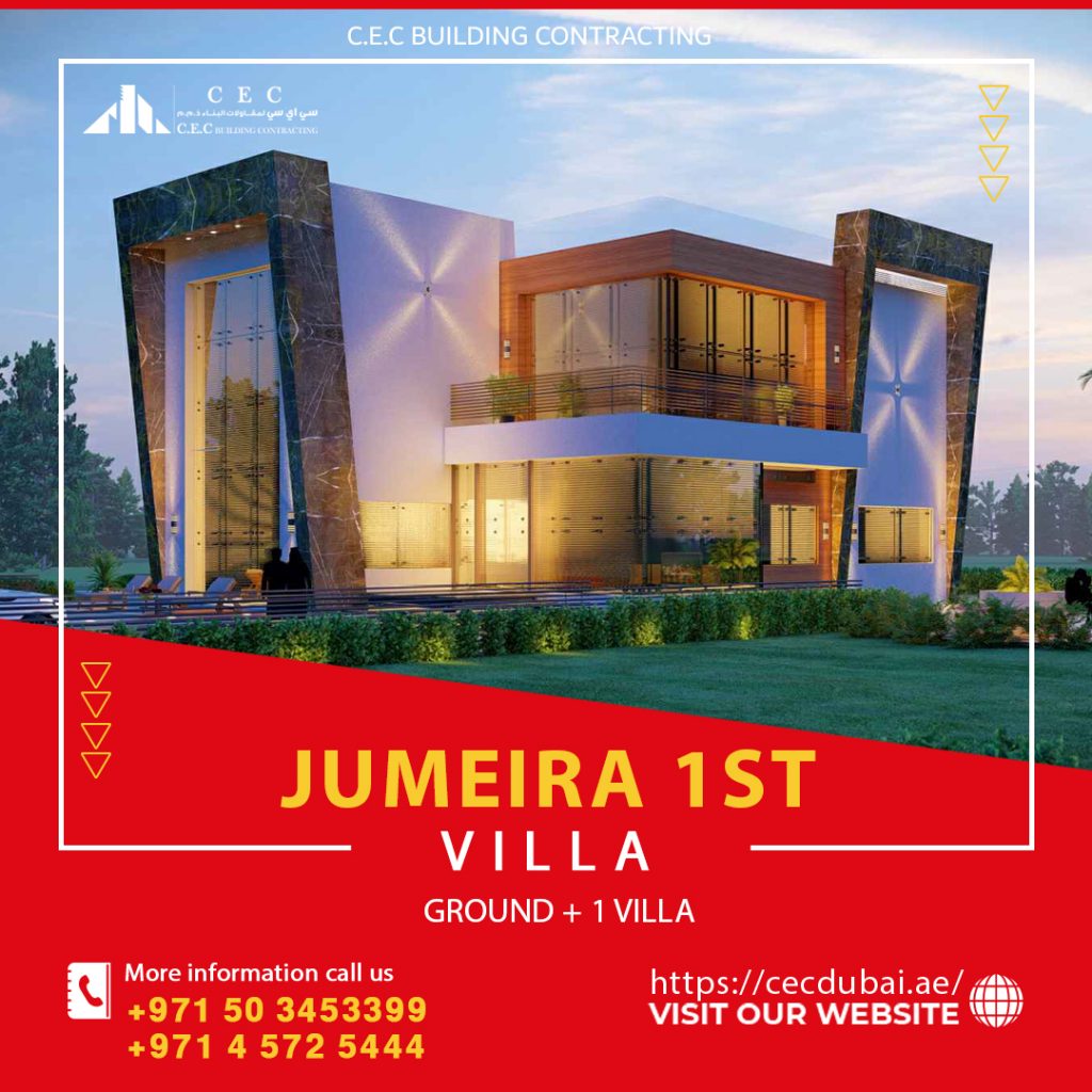 تنفيذ مشروع فيلا الجميرا الاولى –  JUMEIRAH FIRST Villa